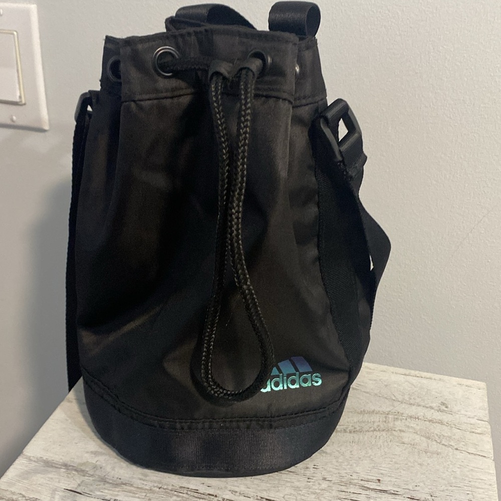 adidas Black Drawstring Bucket Crossbody Bag